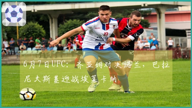 6月7日UFC：齐亚姆对决诺兰，巴拉尼夫斯基迎战埃莱卡纳